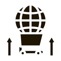 internationell försäljning partnerskap sfär i marknadsföra vagn ikon vektor glyf illustration