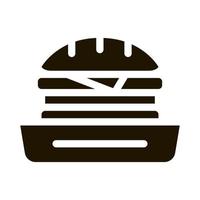 Burger-Fast-Food-Symbol Vektor-Glyphen-Illustration vektor