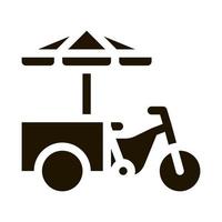 Fast-Food-Fahrrad-Symbol-Vektor-Glyphen-Illustration vektor