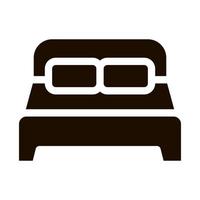 Motel komfortables Doppelbett Vektor-Symbol vektor