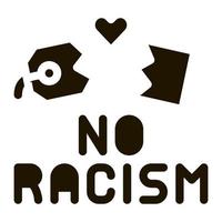 Nej rasism trasig märka ikon vektor glyf illustration