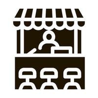 Street Food Stand Symbol Vektor-Glyphen-Illustration vektor