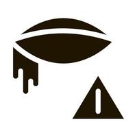 Weinendes Auge Ausrufezeichen Symbol Vektor Glyphe Illustration