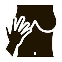 hand rörande tuttar ikon vektor glyf illustration