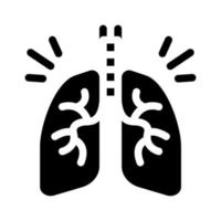 Symbolvektor-Glyphen-Illustration für gesunde Lungen vektor