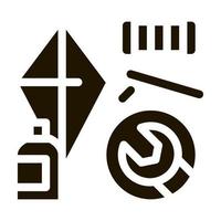 hausgemachte Handdrachen-Symbol-Vektor-Glyphen-Illustration vektor