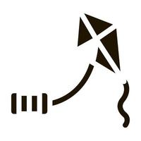 Drachen mit Seilfass-Symbol Vektor-Glyphen-Illustration vektor