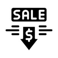 Verkaufspreis-Rabatt-Symbol-Vektor-Glyphen-Illustration vektor