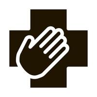 medizinische helfende Hand-Symbol-Vektor-Glyphen-Illustration vektor