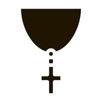 christliches kreuz am hals symbol vektor glyph illustration