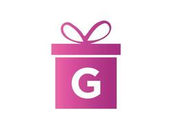 Buchstabe g Geschenkbox-Logo-Vektorvorlage vektor