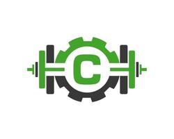 första alfabet brev c Gym kondition logotyp design mall vektor