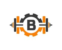 anfänglicher alphabetbuchstabe b fitnessstudio-fitness-logo-design-vorlage vektor