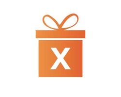 buchstabe x geschenkbox logo vektorvorlage vektor