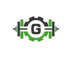 Anfangsbuchstabe g Fitness-Studio-Logo-Design-Vorlage vektor