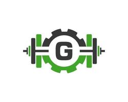 första alfabet brev g Gym kondition logotyp design mall vektor