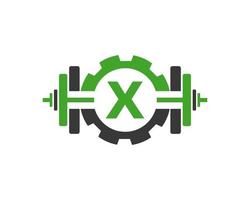 Anfangsbuchstabe x Vorlage für das Fitness-Logo im Fitnessstudio vektor