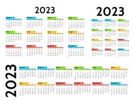 Kalender für 2023 isoliert auf weißem Hintergrund vektor