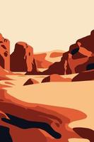 Wadi Rum Jordan Retro Poster berühmte Wüsten der Welt vektor