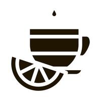 Tasse Tee mit Zitronenscheiben-Symbol Vektor-Glyphen-Illustration vektor
