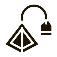 Teebeutel-Pyramiden-Symbol-Vektor-Glyphen-Illustration vektor