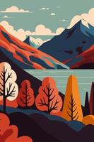 torres del paine nationell parkera berg sjö natur illustration vektor