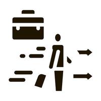 Mann mit Business-Koffer-Symbol Vektor-Glyphen-Illustration vektor