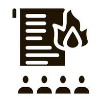 önskan till bränna dokument ikon vektor glyf illustration