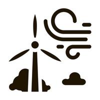 Symbolvektor-Glyphen-Illustration für hohe Windenergiemühle vektor