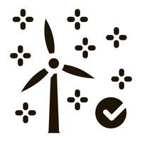 funktionierende Windmühlensymbol-Vektor-Glyphen-Illustration vektor