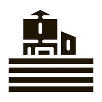 Bauernhof mit Land-Symbol-Vektor-Glyphen-Illustration vektor
