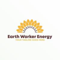 Einzigartige und einfache Halbzeilen-Sonnenblumenbild-Grafik-Symbol-Logo-Design-abstraktes Konzept-Vektor-Lager. Dies kann eine Corporate Identity in Bezug auf erneuerbare Energien oder Natur sein vektor