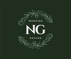 ng initialen brief hochzeit monogramm logos sammlung, handgezeichnete moderne minimalistische und florale vorlagen für einladungskarten, save the date, elegante identität für restaurant, boutique, café im vektor