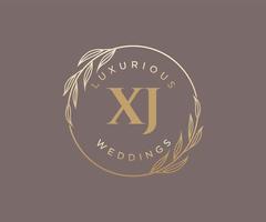 xj Initialen Brief Hochzeit Monogramm Logos Vorlage, handgezeichnete moderne minimalistische und florale Vorlagen für Einladungskarten, Datum speichern, elegante Identität. vektor