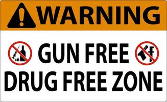 varning tecken pistol fri läkemedel fri zon vektor