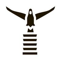 geflügelte Vogelstatue Symbol Vektor Glyph Illustration