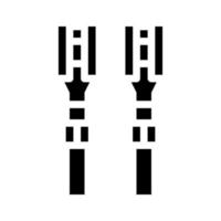Elektrokabel mit Symbolvektor-Glyphe für Kontakte vektor