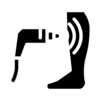 Ultraschallbehandlung Krampfadern Symbol Vektor Glyph Illustration