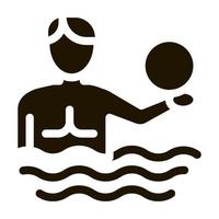 Mann und Volleyball-Wasserball-Symbol Vektor-Glyphen-Illustration vektor