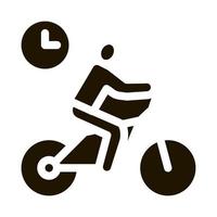 Symbol für begrenzte Fahrradzeit, Vektor-Glyphen-Illustration vektor