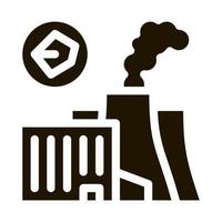 Symbolvektor-Glyphen-Illustration für Kohleproduktionsanlagen vektor