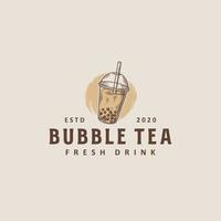 Bubble Tea-Logo-Design-Vorlage vektor