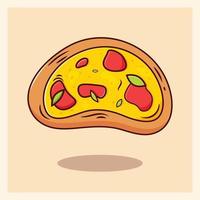pizza tecknad serie ikon illustration snabb mat ikon begrepp. vektor illustration. platt tecknad serie stil