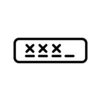 Passwortzeilensymbol isoliert auf weißem Hintergrund. schwarzes, flaches, dünnes Symbol im modernen Umrissstil. Lineares Symbol und bearbeitbarer Strich. einfache und pixelgenaue strichvektorillustration vektor