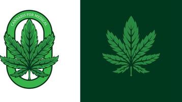 Cannabis-Blatt-Logo-Vektor-Illustration