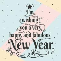 Glad och Fabulous New Year Typography Vector