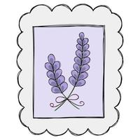 klotter ClipArt. linje konst. porto stämpel med lavendel- vektor