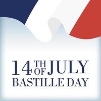 bastille dag firande med fransk flagga vektor