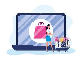 Online-Shopping und E-Commerce-Banner vektor