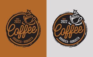 Vintage-Kaffee-Logo-Vorlage. Koffein-Logo. Retro-Vintage-Insignien. Retro-Kaffee-Abzeichen. Vektor-Illustration vektor